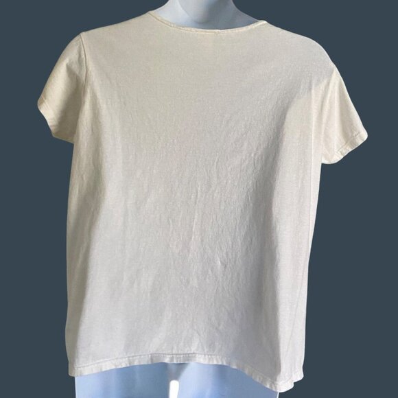 Chico's Design White Short Sleeve Cotton Shirt Size M/L - Picture 5 of 7